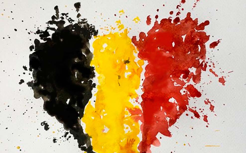 Colores de la bandera belga con forma de corazón