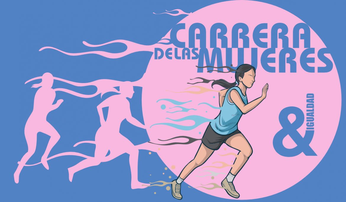 Ilustración de una mujer corriendo