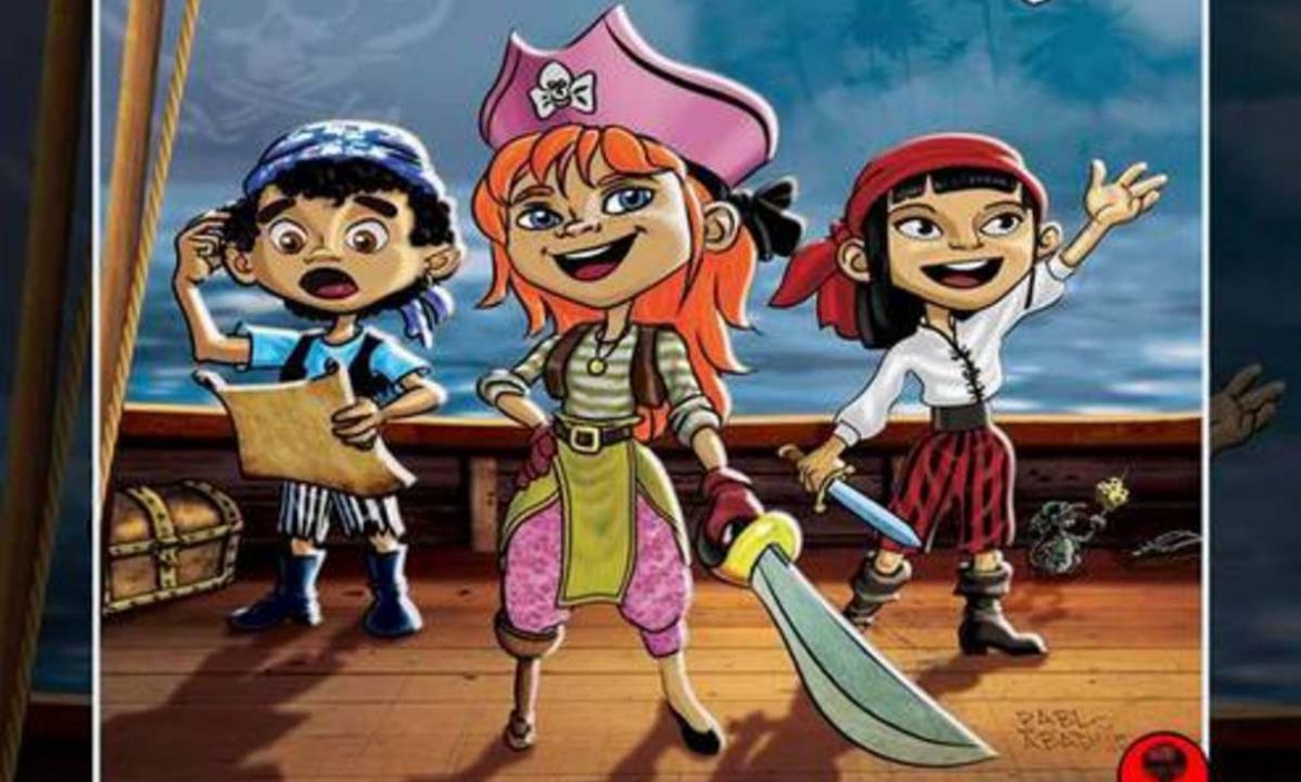 Ilustración de niños disfrazados de piratas