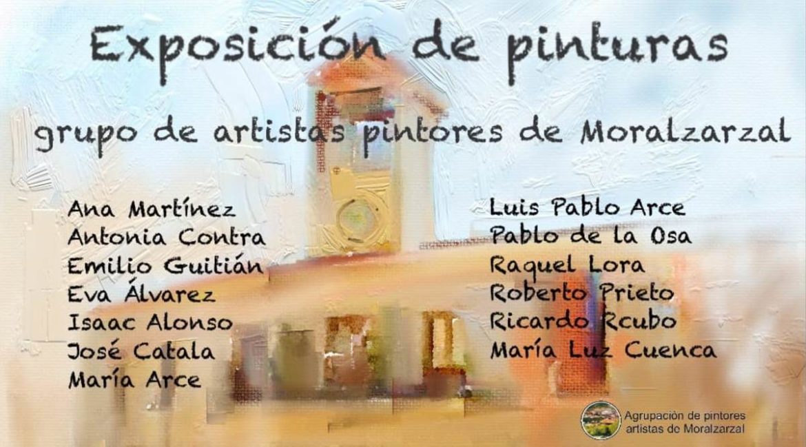 Invitación de la exposición con dibujo del edificio del Ayuntamiento de Moralzarzal