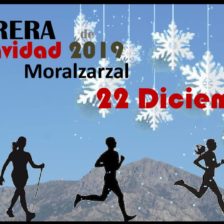cartel de la carrera de navidad de Moralzarzal 2019 con silueta de corredores