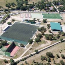 Vista aérea del polideportivo municipal de Moralzarzal