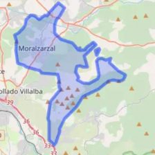 Mapa con el término municipal de Moralzarzal señalado en azul