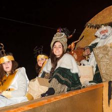 La carroza de Melchor en una Cabalgta de Reyes de Moralzarzal