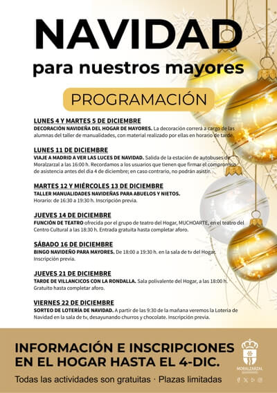 Apúntate a las actividades de Navidad de El Hogar de Mayores de Moralzarzal 2023 (1)