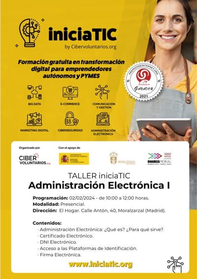 Taller de Administración Electrónica, gratis el 2 de febrero en Moralzarzal 2024