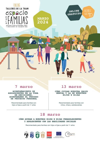 Llegan los Talleres gratuitos online Espacio para Familias de marzo en Moralzarzal 2024
