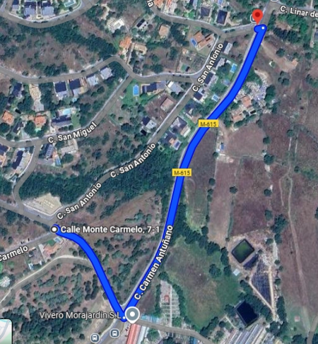 Obras del Canal de Isabel II en la zona de El Retamar en Moralzarzal