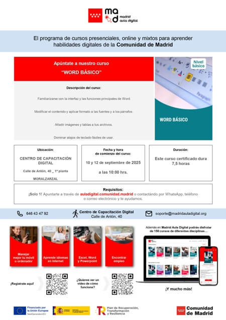 Curso de Word Básico en Moralzarzal