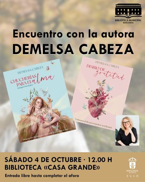 Demelsa Cabeza presenta su libro Chucherías para el alma, el 4 de octubre en la Biblioteca de Moralzarzal