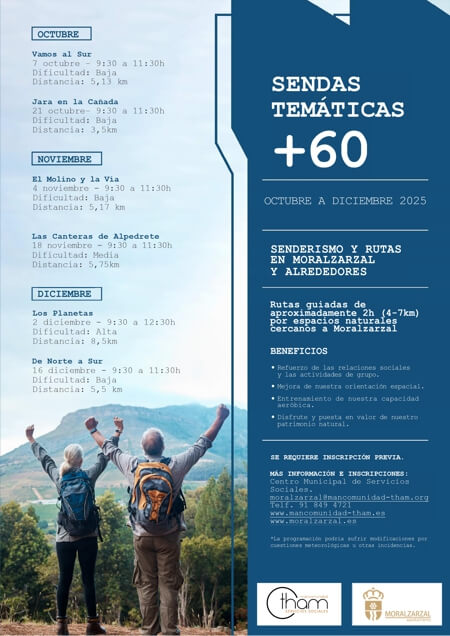 Sendas temáticas para mayores durante el último trimestre de 2025 en Moralzarzal