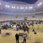 Bienvenida a la Navidad en Moralzarzal con una Castañada Popular en la Plaza de Toros, panorámica
