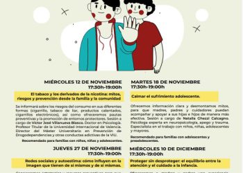 Talleres de Espacio para Familias en los meses de noviembre y diciembre de 2025