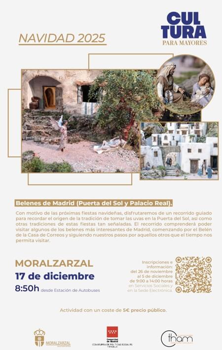 Salida cultural navideña. Belenes y tradiciones de Madrid para mayores de Moralzarzal. Cartel