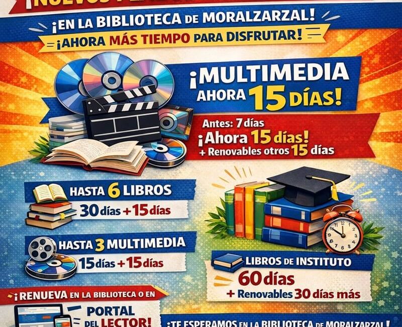 Más tiempo para leer, ver y escuchar en tu Biblioteca Municipal de Moralzarzal