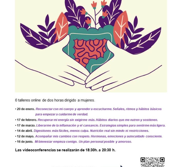 Cuida tu bienestar Ciclo de talleres online Tu salud digestiva en el día a día, organizados por la THAM