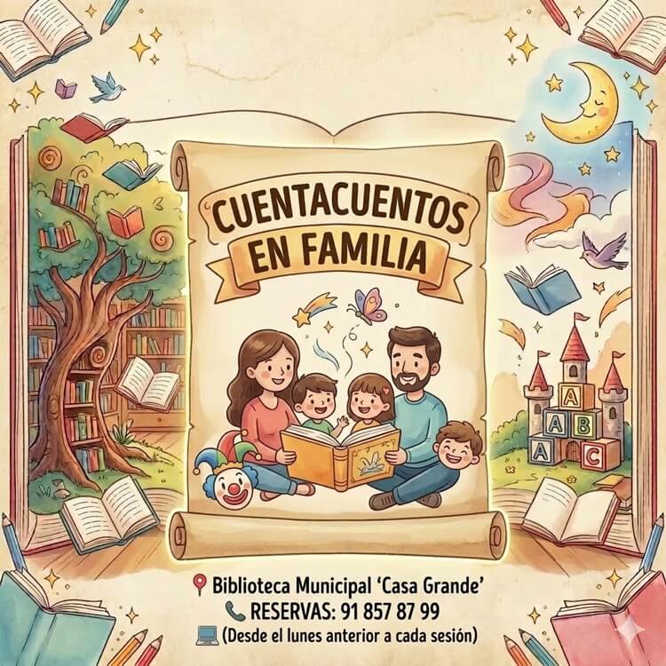 Cuentacuentos en familia, biblioteca de Moralzarzal