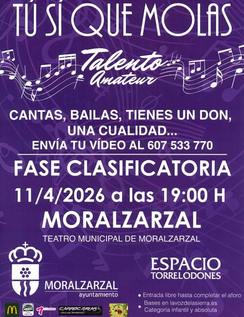 Moralzarzal busca a los mejores talentos con el certamen Tú sí que molas 2026, de Onda Cero Sierra