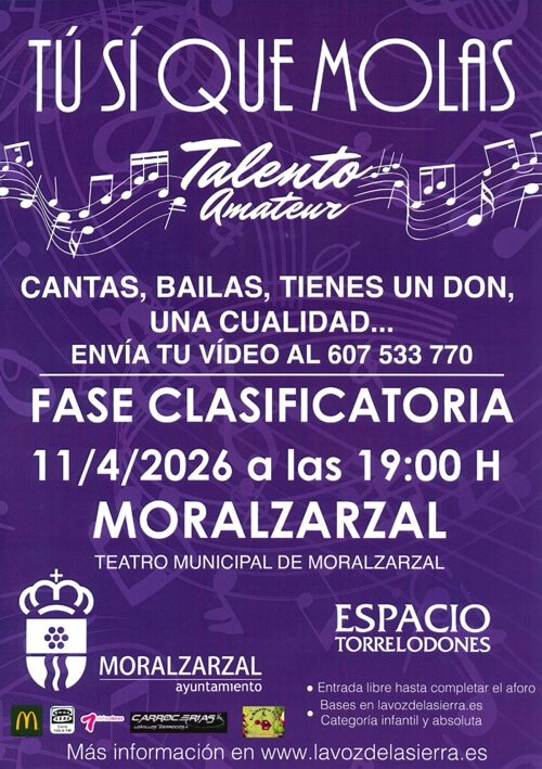 Moralzarzal busca a los mejores talentos con el certamen Tú sí que molas 2026, de Onda Cero Sierra