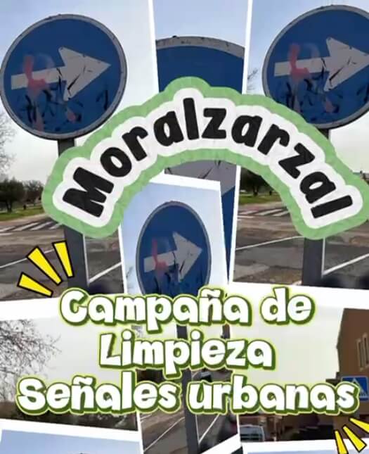 Moralzarzal refuerza el mantenimiento de su señalización urbana con una campaña intensiva de limpieza
