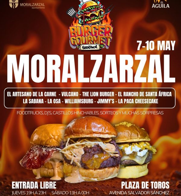 Burger Gourmet Festival 2026, hamburguesas gourmet, música y ocio familiar en Moralzarzal