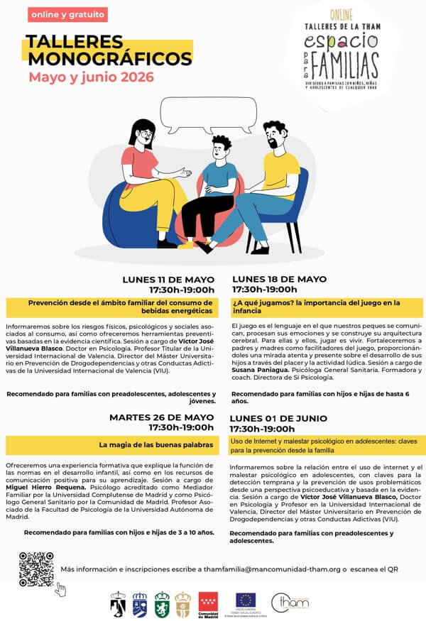Espacio para Familias, nuevos talleres gratuitos online para mayo y junio en Moralzarzal