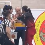 Exhibición de Armwrestling en el marco de la VII Carrera del Día de la Mujer en Moralzarzal