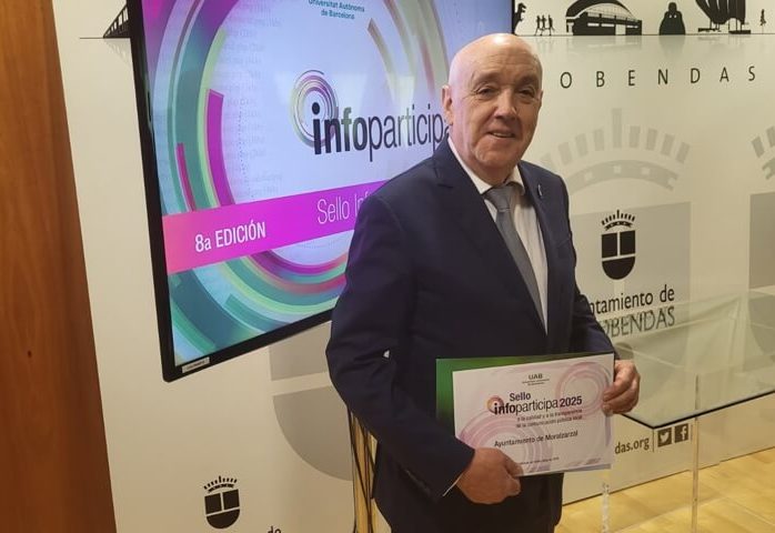 José Mª Moreno, alcalde de Moralzarzal, recibe oficialmente el Sello Infoparticipa 2025 y se consolida como referente en transparencia municipal
