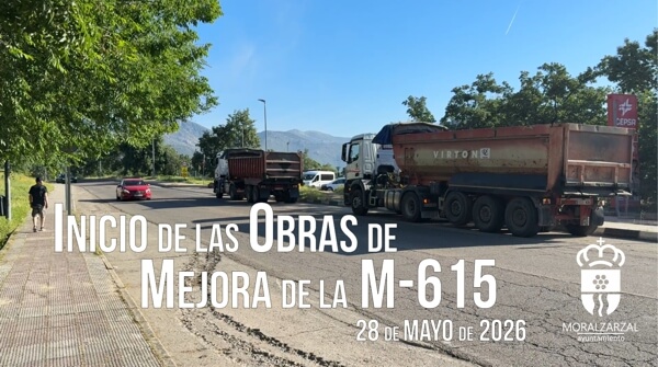 VÍDEO, arrancan las esperadas obras de reforma integral y mejora de la carretera de Mataelpino (M-615) en Moralzarzal