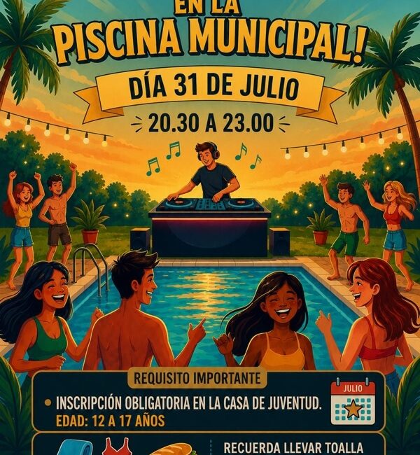 Fiesta nocturna en la Piscina Municipal de Moralzarzal para celebrar el ecuador del verano con_