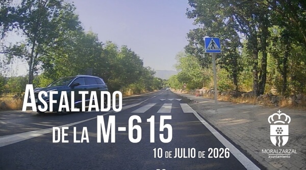 VÍDEO, el asfaltado de la M-615 ya es una realidad. Y en las próximas semanas se instalará la iluminación