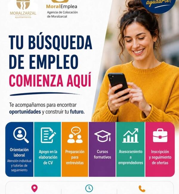 MoralEmplea, tu punto de encuentro para el empleo, la formación y el emprendimiento. Moralzarzal ok