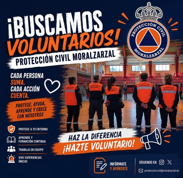 Protección Civil Moralzarzal abre un proceso de captación de nuevos voluntarios