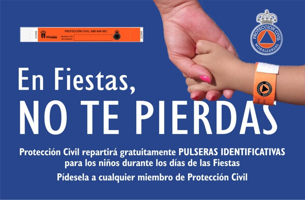 Protección Civil de Moralzarzal pulseras identificativas Fiestas Patronales