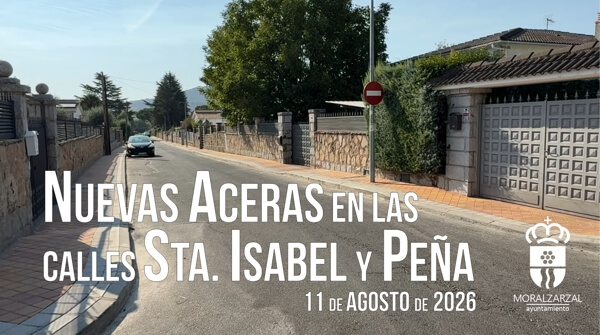 VÍDEO, el Ayuntamiento de Moralzarzal finaliza las obras de remodelación de aceras en las calles Santa Isabel y Peña