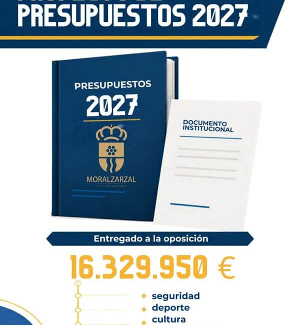 El Equipo de Gobierno traslada a la oposición el Proyecto de Presupuesto para Moralzarzal 2027