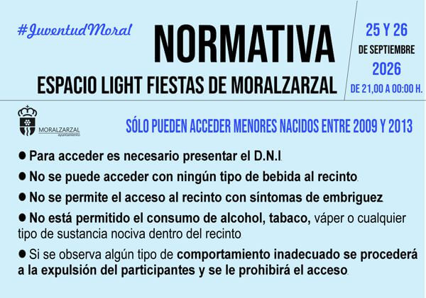Normativa fiestas light Fiestas Moralzarzal 2026