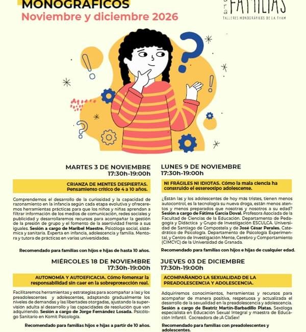 El programa Espacio para Familias presenta su programación online gratuita para final de año. Moralzarzal