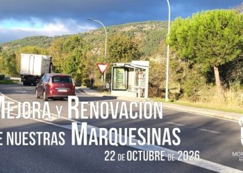 VÍDEO, renovación de marquesinas en las paradas de autobús de Moralzarzal para mejorar la movilidad y el confort de los vecinos